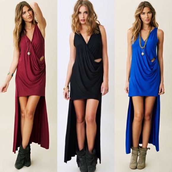 β¨HPβ¨ Blue Life High Low Maxi Midi Cut Out Wrap Dress XS - Picture 7 of 9